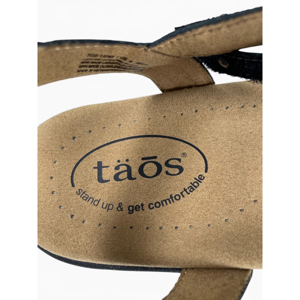Taos Trophy 2 Black Leather Comfort Sandals Womens 9 NWOB Strappy Walking - Picture 7 of 16